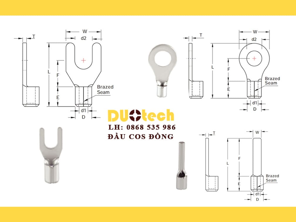 đầu cos tròn 2.5; đầu cosse tròn trần rnb; đầu cos tròn 1.5; đầu cos tròn 6mm đầu cosse cos cose tròn trần rnb KST KS đài loan bấm nối dây điện dây điện bằng đồng