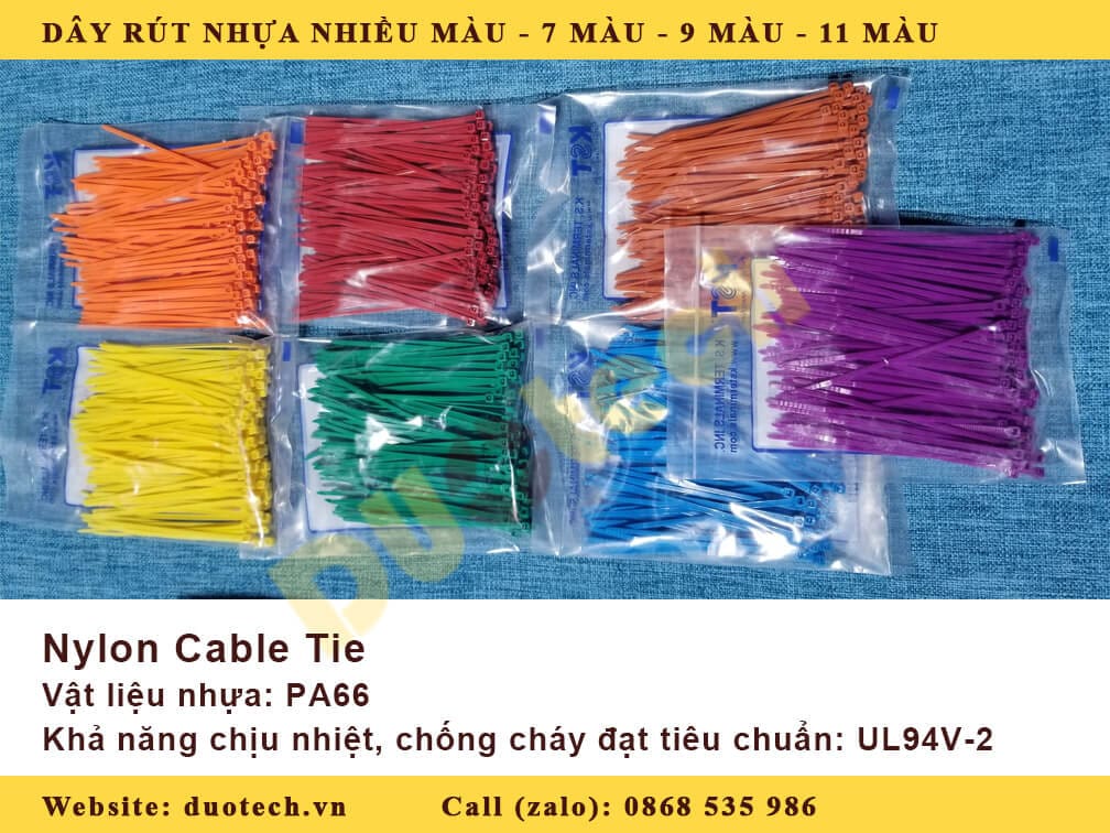 dây thít nhựa nhiều màu; dây thít nhựa 7 màu; dây thít nhựa 9 màu; dây thít nhựa đủ loại màu; mua dây thít nhựa đủ màu