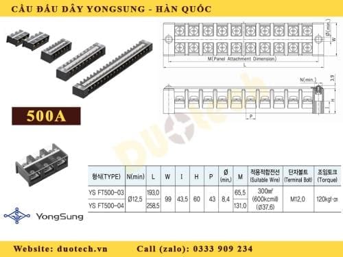domino 500a 3 cực; domino yongsung ys ft500-03-zf