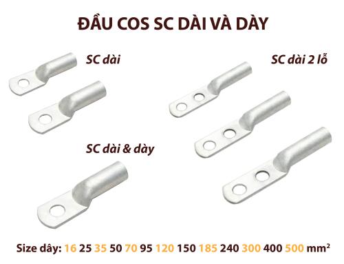 Các loại đầu cos cosse cốt đồng tròn, chữ Y Nhật, SC dài loại dày bấm nối dây điện bằng đồng mạ thiếc 1.25 2.0 3.5 5.5 8 10 16 25 35 50 70 95 120 150 185 240 300 400 500 mm2