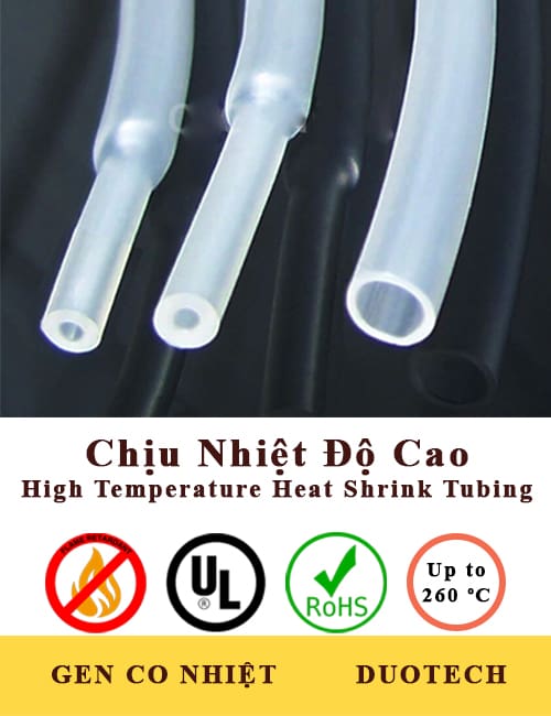 ống gen co nhiệt chịu nhiệt độ cao 260 độ c high temperature resistant heat shrink tubing