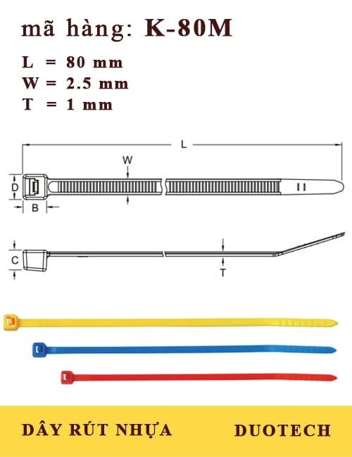 dây rút nhựa k-80m; dây thít nhựa k-80m; k-80m nylon cable tie; k.s k-80m nylon cable tie; dây rút k-80m đài loan; dây thít nhựa k-80m đài loan;