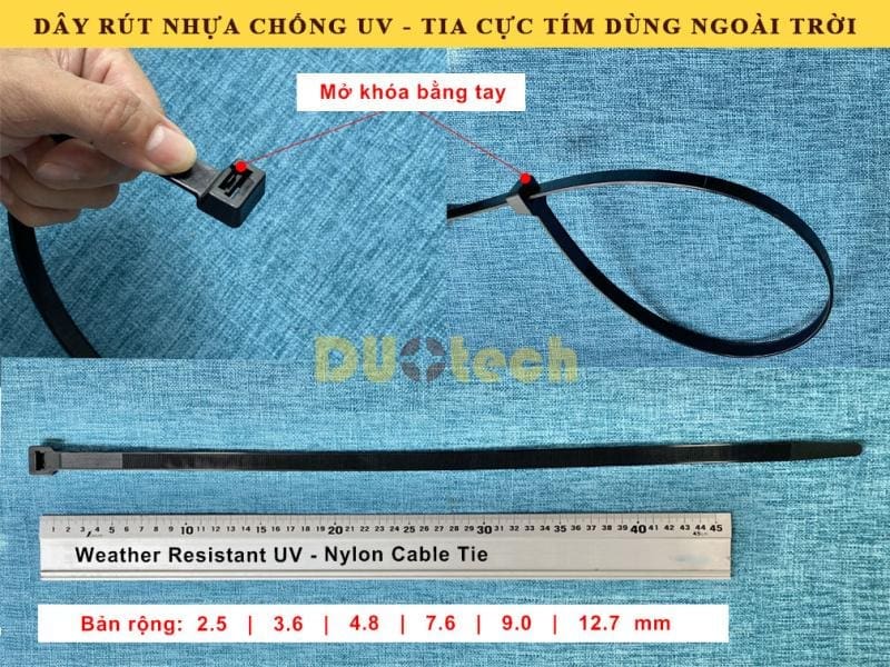 Dây rút thít nhựa chống UV dây thắt lạt buộc nhựa dùng ngoài trời
