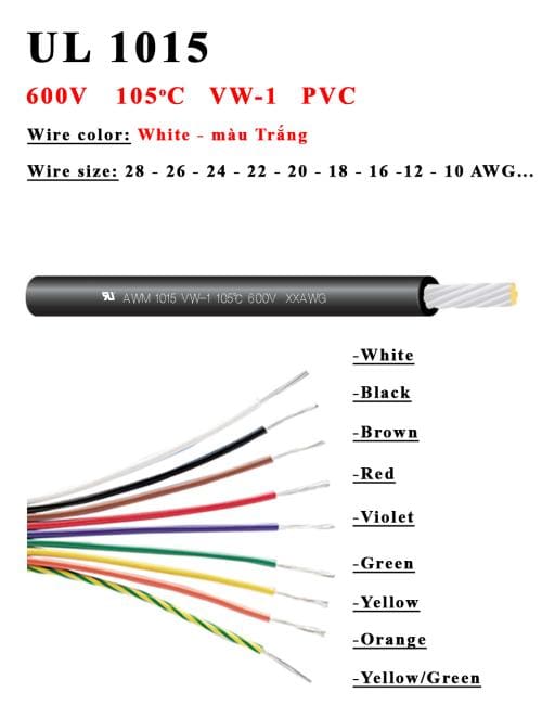 dây cáp điện awg ul1015 28 26 24 22 20 18 16 14 12 10 8 -w -10 -50 -100 -200 -305 white màu trắng; UL1015-30-W-10 White; UL1015-28-W-10 White; UL1015-26-W-10 White; UL1015-24-W-10 White; UL1015-22-W-10 White; UL1015-20-W-10 White; UL1015-18-W-10 White; UL1015-16-W-10 White; UL1015-14-W-10 White; UL1015-12-W-10 White; UL1015-10-W-10 White; UL1015-8-W-10 White; UL1015-6-W-10 White; UL1015-4-W-10 White; UL1015-2-W-10 White;