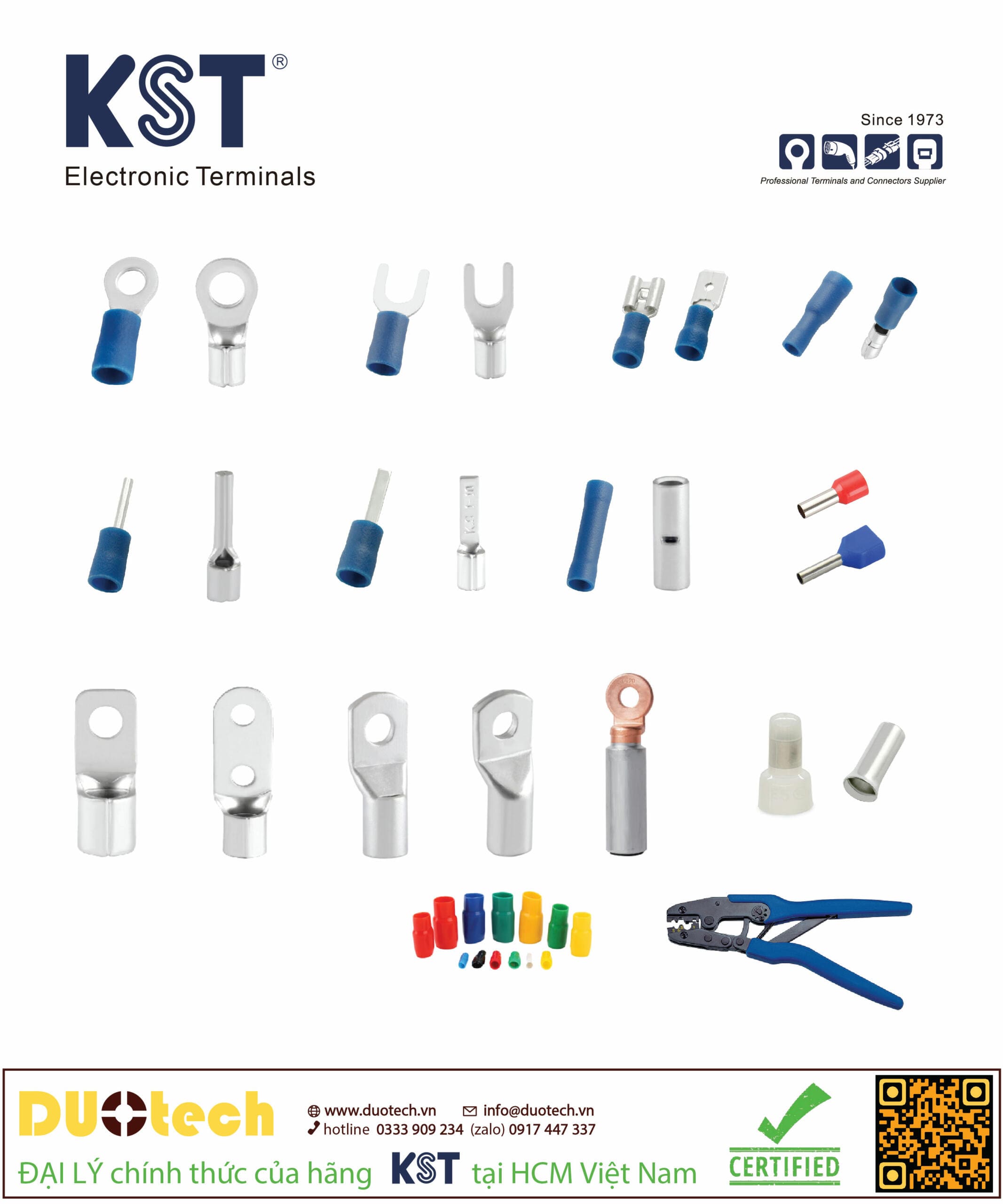 Sản phẩm thương hiệu KST xuất xứ Đài Loan được đại lý DUOtech cung cấp phân phối chính hãng brand maker KS TERMINALS INC made in Taiwan tại HCM việt nam