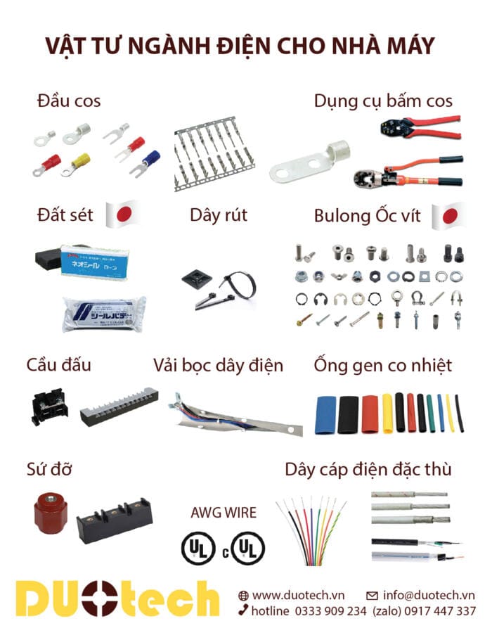 'nhà cung cấp ncc cung ứng ncu vật tư tiêu hao ngành điện cho nhà máy sản xuất khu công nghiệp kcn kcx cnc; nhà cung cấp vật tư tiêu hao; ncc vật tư tiêu hao ở kcn kcx; nhà cung ứng vật tư tiêu hao; ncu vật tư tiêu hao ở kcn kcx; nhà cung cấp vật tư ngành điện; ncc vật tư ngành điện ở kcn kcx; nhà cung ứng vật tư ngành điện; ncu vật tư ngành điện ở kcn kcx; supplier vật tư tiêu hao ở kcn; supplier vật tư tiêu hao ở kcx; đầu cốt cosse cos cose điện bấm nối dây điện thương hiệu maker nichifu jst dst fuji trusco kst kss dong-a jeono hàn quốc đài loan nhật bản; công cụ dụng cụ kìm bấm đầu cos; ống gen co nhiệt; vải bọc dây điện cách điện; bạt bọc cáp chống cháy pvc wapping band; đất sét công nghiệp kansai a-4 nitto neoseal b3 keo chít mạch bịt trám trít tủ điện, solar; dây rút thít lạt buộc nhựa, thép không gỉ inox 304 316 và thép phủ nhựa, chống uv dùng ngoài trời; bulong ốc vít đai ốc, lông đền tắt kê nở đinh nở đạn inox thép không gỉ; dây cáp điện tiêu chuẩn ul awm 1007, 1015, 1061 1569 awg 16 18 20 22 24 26 awg; dây điện chịu nhiệt độ cao chống cháy amiang 200 độ c yg 350 độ c gn350 450 độ c gn450 500 độ c gn500 600 độ c gn600 800 độ c gn800 1000 độ c gn1000 1mm 1.5mm 2mm 2.5mm 4mm 6mm 8mm silicone rubber fiberglass mica wrapping glassfiber braided;