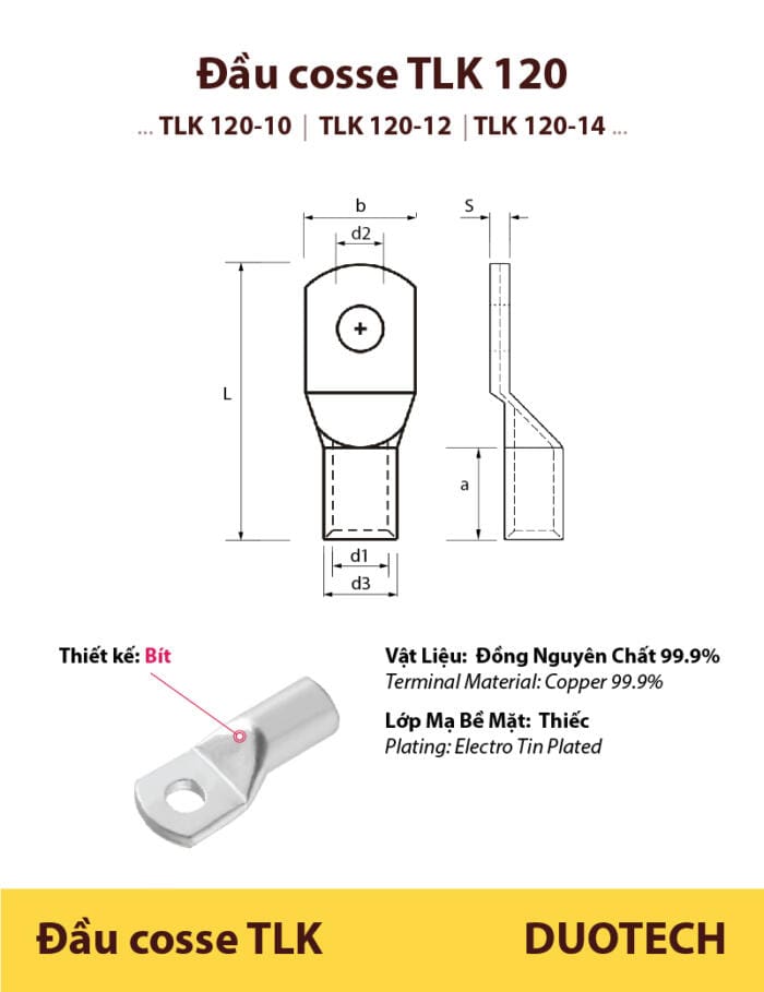 đầu cos bít sc tlk 120; đầu cos đồng bít sc tlk 120; đầu cos bít sc tlk120-10; đầu cosse cốt bít sc tlk120-10; đầu cos bít sc tlk120-12; đầu cosse cốt bít sc tlk120-12; đầu cos bít sc tlk120-14; đầu cosse cốt bít sc tlk120-14; đầu cos bít sc tlk120-16; đầu cosse cốt bít sc tlk120-16; hãng thương nhãn hiệu brand maker kst k.s. ks terminals inc made in taiwan xuất xứ đài loan; đầu cos cosse cốt đồng ống bít loại dày chất lượng cao bấm nối dây điện 120mm thương nhãn hiệu maker brand k.s.t tlk tlkf tlkh t tlch ld tcl tlaf tlaph tlug hts htl hrs hrl hos hol kss c cl mhd scl tmp vu nu ne hu pu 4d m bít 120-10 120-12 120-14