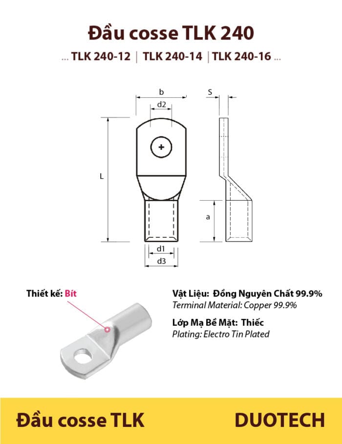 đầu cos bít sc tlk 240; đầu cos đồng bít sc tlk 240; đầu cos bít sc tlk240-10; đầu cosse cốt bít sc tlk240-10; đầu cos bít sc tlk240-12; đầu cosse cốt bít sc tlk240-12; đầu cos bít sc tlk240-14; đầu cosse cốt bít sc tlk240-14; đầu cos bít sc tlk240-16; đầu cosse cốt bít sc tlk240-16; hãng thương nhãn hiệu brand maker kst k.s. ks terminals inc made in taiwan xuất xứ đài loan