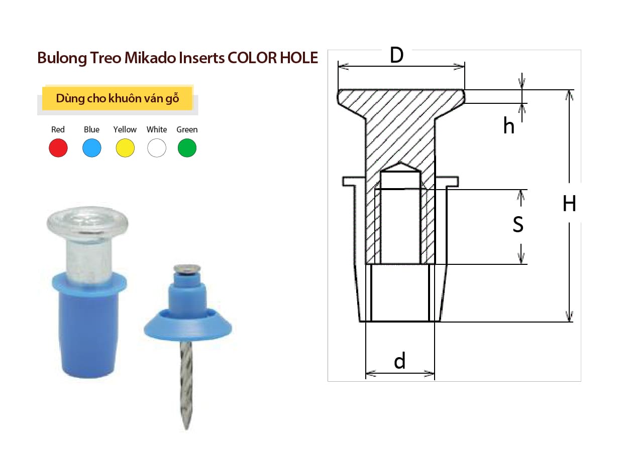 bulong treo color hole mikado inserts ch-304 0ch-3050 ch-4060 ch-5070 ch-m840 ch-m1040 ch-m1050 ch-m1260 ch-m1670