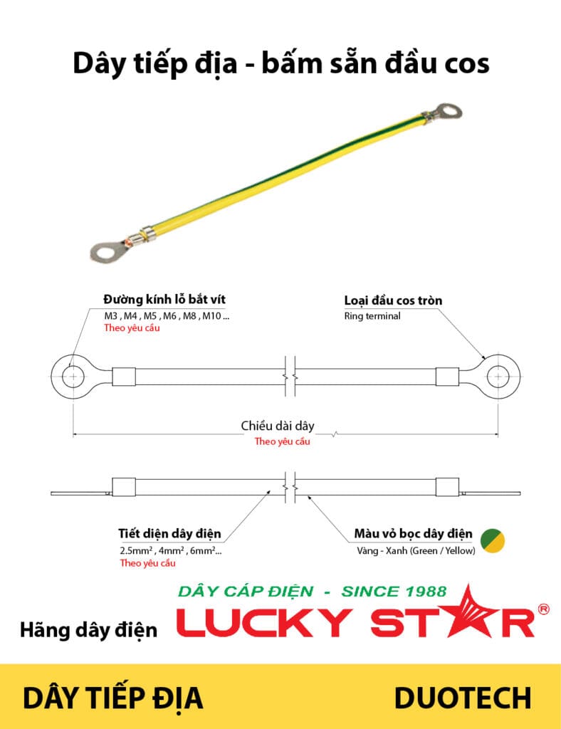 dây tiếp địa luckystar bấm sẵn đầu cốt cosse cos đồng tròn m6 m8 m10; cáp tiếp địa luckystar; dây điện tiếp địa luckystar; dây cáp điện tiếp địa luckystar màu vàng sọc xanh yellow green; dây điện tiếp đất luckystar; dây tiếp địa luckystar vcm cv 1x1.5; dây tiếp địa luckystar vcm cv 1x2.5; dây tiếp địa luckystar vcm cv 1x4; dây tiếp địa luckystar vcm cv 1x6; dây tiếp địa luckystar vcm cv 1x10; dây tiếp địa luckystar vcm; dây tiếp địa luckystar 1.5mm2; dây tiếp địa luckystar 2.5mm2; dây tiếp địa luckystar 4mm2; dây tiếp địa luckystar 6mm2; dây tiếp địa luckystar 10mm2; dây tiếp địa luckystar cho thang máng cáp; dây tiếp địa luckystar cho tủ điện; dây tiếp địa luckystar cho solar; dây tiếp địa luckystar cho tấm pin năng lượng mặt trời; dây tiếp địa luckystar cho thiết bị gia dụng;