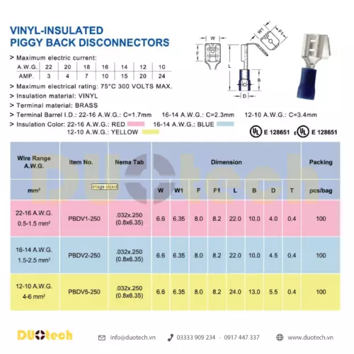 đầu cos pbdv; đầu cos pbdv ghim dẹp capa; đầu cos ghim dẹp pbdv; đầu cosse ghim dẹp pbdv; đầu cos pbdv 1-250; đầu cosse ghim pbdv1-250; đầu cos pbdv 2-250; đầu cosse ghim pbdv2-250; đầu cos pbdv 5-250; đầu cosse ghim pbdv5-250; công ty tnhh kỹ thuật duo viết tắt duotech là đại lý nhà cung ứng cấp 1 đơn vị phân phối sản phẩm chính hãng thương hiệu kst k.s. ks terminals inc made in taiwan xuất xứ đài loan đầu cosse cos cốt nối nhanh male female đực cái gài âm dương bọc nhựa cách điện màu đỏ – red 0.5-1.5mm2, xanh – blue 1.5-2.5mm2, vàng – yellow 4-6mm2