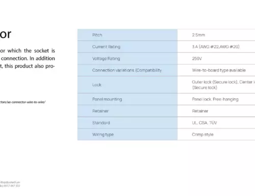 2.5mm Pitch đầu nối XA connector Wire to Wire to Board