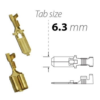 tab 6.3mm size 250 terminals