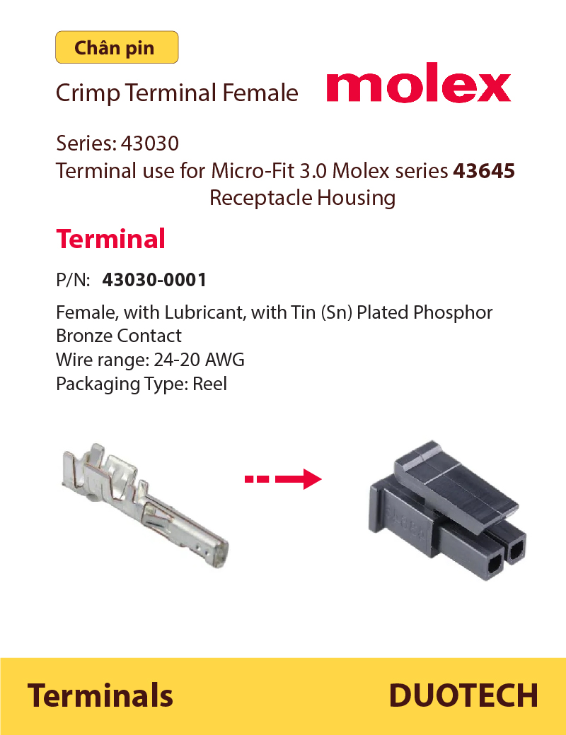 chân kim pin molex terminal 43030; terminals 43030 molex; molex terminal 43030-0001; molex crimp terminal 430300001; molex terminal 43030-0004; molex crimp terminal 430300004; molex terminal 43030-00038; molex crimp terminal 4303000038; molex terminal 43030-0007; molex crimp terminal 430300007; nhà cung cấp ncc molex terminals female 43030 -0001 -0004 -0038 -0007 -0010; nhà cung ứng ncu molex terminals female 43030 -0001 -0004 -0038 -0007 -0010; nhà phân phối npp molex terminals female 43030 -0001 -0004 -0038 -0007 -0010; đại lý công ty molex terminals female 43030 -0001 -0004 -0038 -0007 -0010; địa chỉ cửa hàng molex terminals female 43030 -0001 -0004 -0038 -0007 -0010; nơi bán để mua molex terminals female 43030 -0001 -0004 -0038 -0007 -0010; đơn vị phân phối molex terminals female 43030 -0001 -0004 -0038 -0007 -0010; supplier distributor molex terminals female 43030 -0001 -0004 -0038 -0007 -0010; agency vendor list molex terminals female 43030 -0001 -0004 -0038 -0007 -0010;