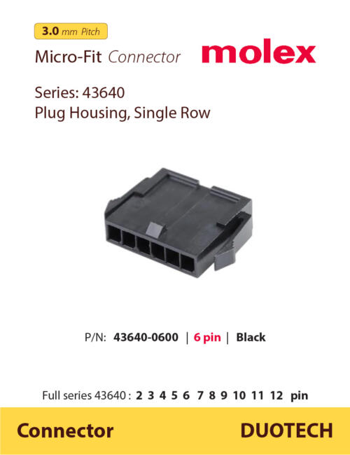 molex 436400600; đầu nối connector molex 43640-0600 6 pin; molex 6 pin 436400600; molex 6 pin 43640-0600; đầu nối molex 436400600; đầu nối molex 43640-0600; housing molex 436400600; housing molex 43640-0600; connector molex 436400600; connector molex 43640-0600; nhà cung cấp ncc đầu nối connector molex 436400600 6 pin; nhà cung ứng ncu đầu nối connector molex 436400600 6 pin; nhà phân phối npp đầu nối connector molex 436400600 6 pin; đơn vị phân phối đầu nối connector molex 436400600 6 pin; supplier distributor đầu nối connector molex 436400600 6 pin; agency vendor list đầu nối connector molex 436400600 6 pin;