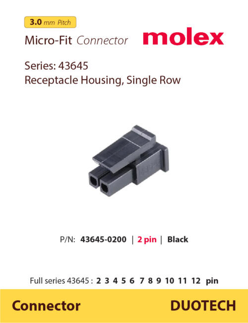 đầu nối molex 436450200; đầu nối connector molex 43645-0200 2 pin; molex 2 pin 436450200; molex 2 pin 43645-0200; molex 43645 0200; đầu nối molex 43645-0200; housing molex 436450200; housing molex 43645-0200; connector molex 436450200; connector molex 43645-0200; nhà cung cấp ncc chính hãng thương nhãn hiệu đầu nối connector molex; nhà cung ứng ncu chính hãng thương nhãn hiệu đầu nối connector molex; nhà phân phối npp chính hãng thương nhãn hiệu đầu nối connector molex; đơn vị phân phối chính hãng thương nhãn hiệu đầu nối connector molex; supplier distributor chính hãng thương nhãn hiệu đầu nối connector molex; agency vendor list chính hãng thương nhãn hiệu đầu nối connector molex;