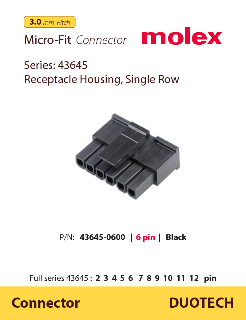 đầu nối thương hiệu molex 436450600; đầu nối connector molex 43645-0600 6 pin; molex 6 pin 436450600; molex 6 pin 43645-0600; nhà cung cấp ncc đầu nối connector molex 436450600 6 chân pin; nhà cung ứng ncu đầu nối connector molex 436450600 6 chân pin; nhà phân phối npp đầu nối connector molex 436450600 6 chân pin; đơn vị phân phối đầu nối connector molex 436450600 6 chân pin; supplier distributor đầu nối connector molex 436450600 6 chân pin; agency vendor list đầu nối connector molex 436450600 6 chân pin; molex 43645 0600; đầu nối molex 43645-0600; housing molex 436450600; housing molex 43645-0600; connector molex 436450600; connector molex 43645-0600;