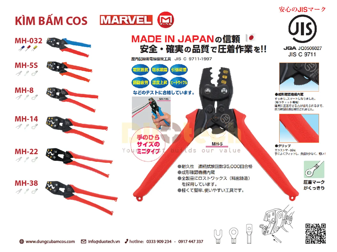 các loại kìm bấm cos marvel, chi tiết thiết kế và tiêu chuẩn