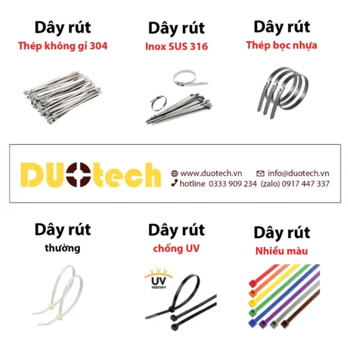 dây rút inox 300mm vật liệu thép không gỉ ss304 và ss316, gồm các size bản rộng phổ biến 300×4.6mm, 300×7.9mm, 300×11.8mm