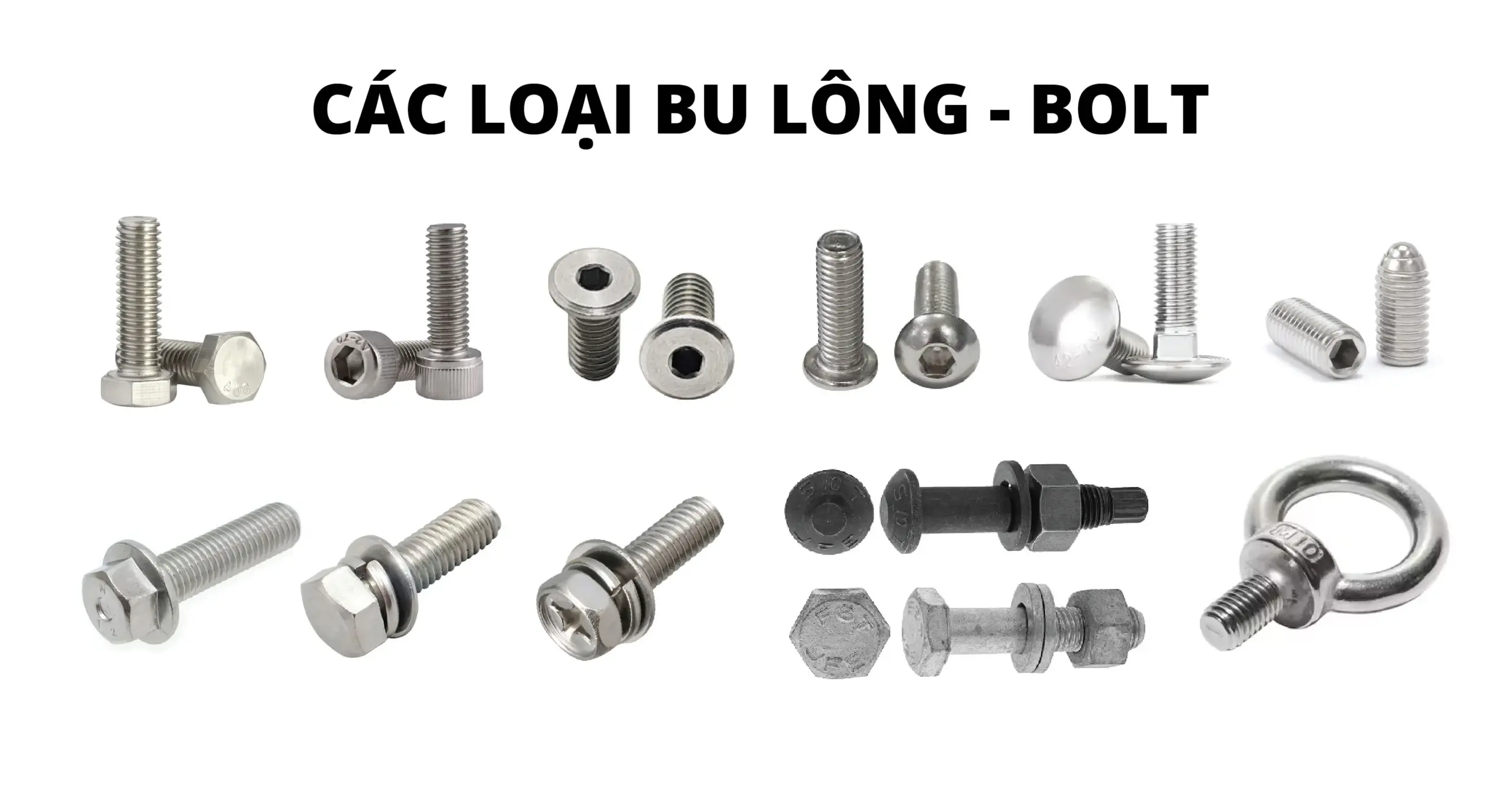 các loại bulong tiêu chuẩn DIN, JIS, ASTM, ISO
